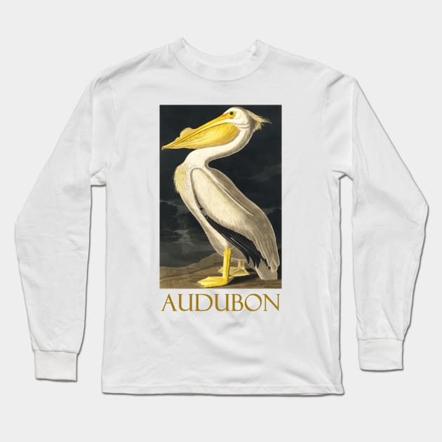 White Pelican by John James Audubon Long Sleeve T-Shirt by Naves